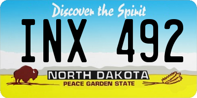 ND license plate INX492