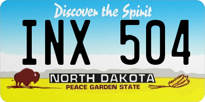 ND license plate INX504