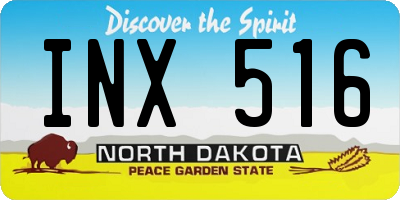 ND license plate INX516