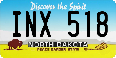 ND license plate INX518
