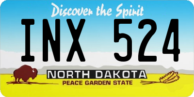 ND license plate INX524