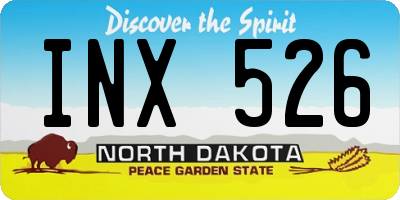 ND license plate INX526