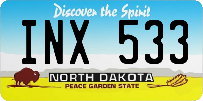 ND license plate INX533