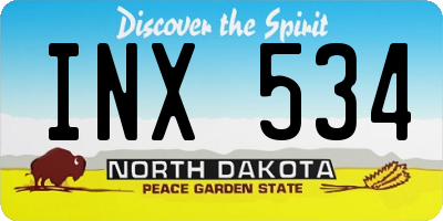 ND license plate INX534