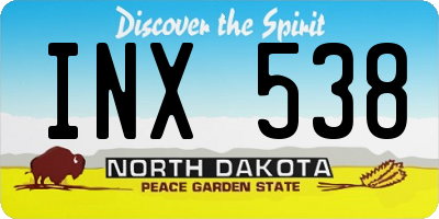 ND license plate INX538