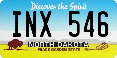ND license plate INX546