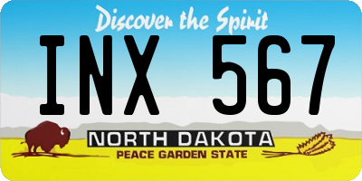 ND license plate INX567