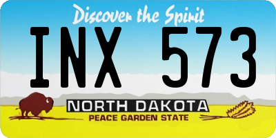 ND license plate INX573