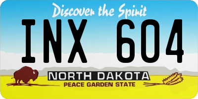 ND license plate INX604