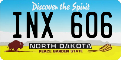 ND license plate INX606