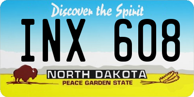ND license plate INX608