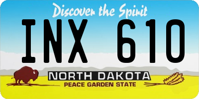 ND license plate INX610