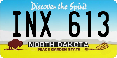 ND license plate INX613