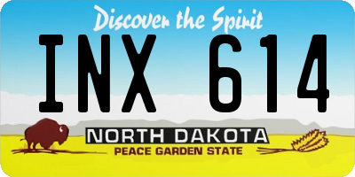 ND license plate INX614