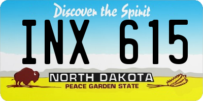ND license plate INX615