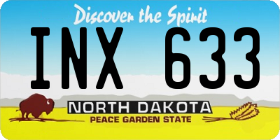 ND license plate INX633