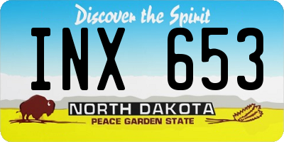 ND license plate INX653