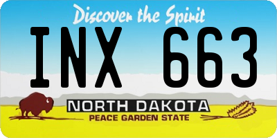 ND license plate INX663
