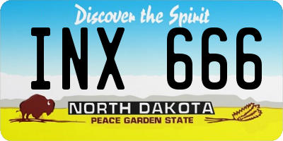 ND license plate INX666