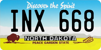 ND license plate INX668
