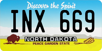 ND license plate INX669