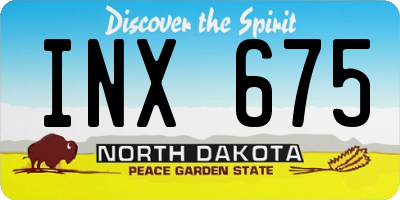 ND license plate INX675