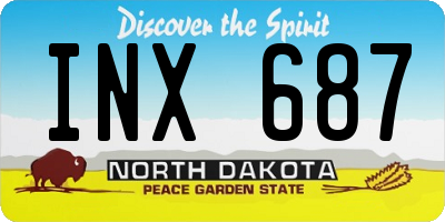 ND license plate INX687