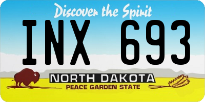 ND license plate INX693