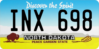 ND license plate INX698