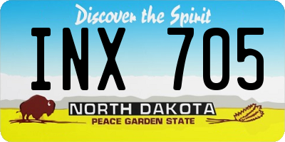 ND license plate INX705