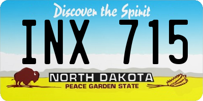 ND license plate INX715