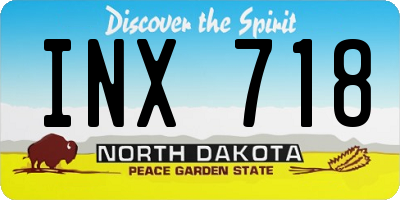 ND license plate INX718
