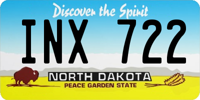ND license plate INX722