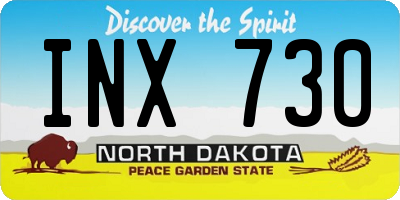 ND license plate INX730