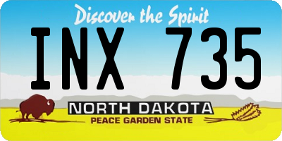 ND license plate INX735