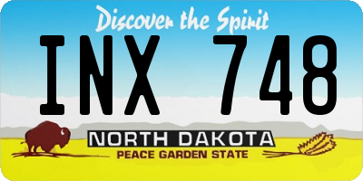 ND license plate INX748