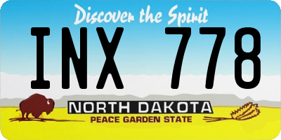 ND license plate INX778