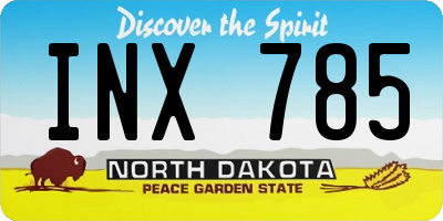ND license plate INX785