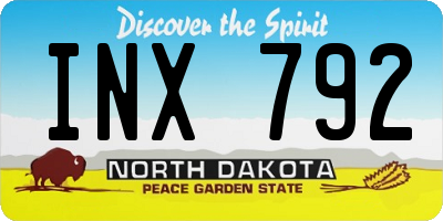 ND license plate INX792