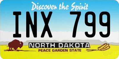 ND license plate INX799