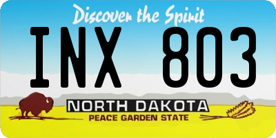 ND license plate INX803