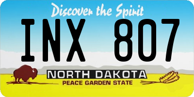 ND license plate INX807