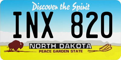 ND license plate INX820