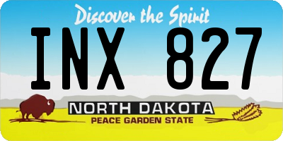 ND license plate INX827