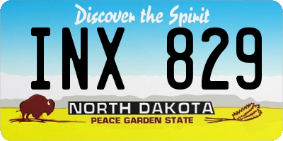 ND license plate INX829