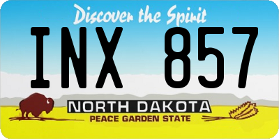 ND license plate INX857