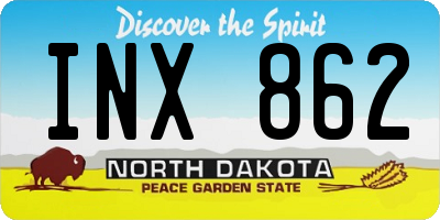ND license plate INX862