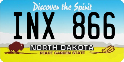 ND license plate INX866