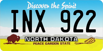 ND license plate INX922