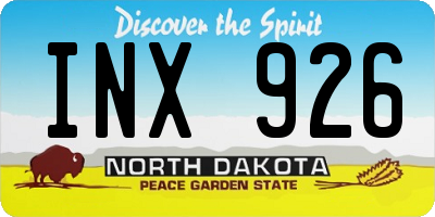 ND license plate INX926